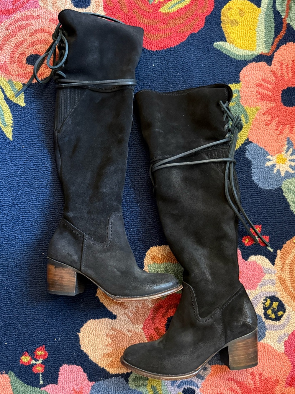 Freebird Blaine Leather Suede Boots in Black